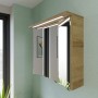 Pelipal Trentino Spiegelschrank, 107 cm, Riviera Eiche Dekor mit LED-Beleuchtung.