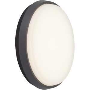 Runde AEG LED-Außenwandleuchte Letan in Anthrazit, Ø 24 cm.
