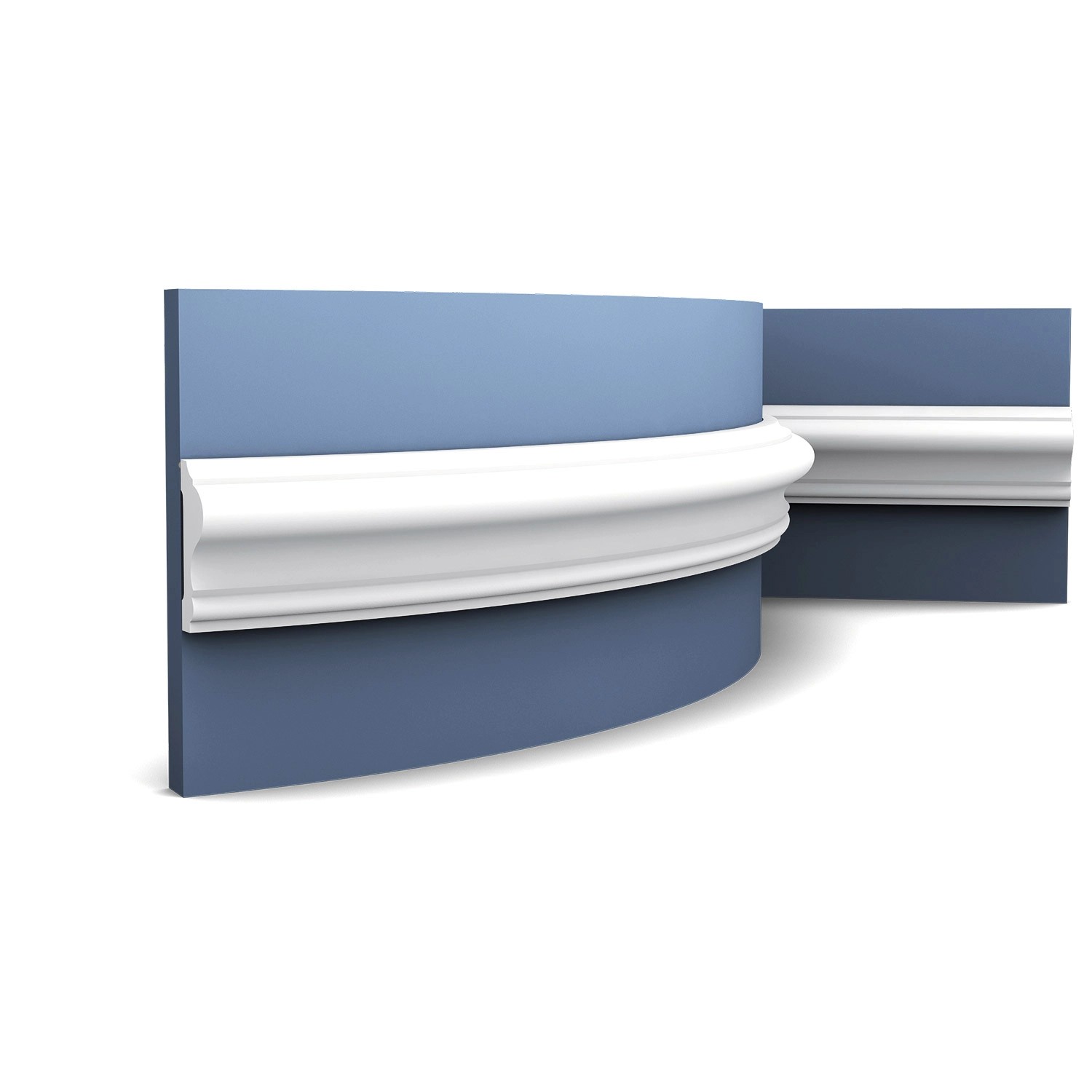 ORAC DECOR P8020F LUXXUS Flexible Wandleiste Friesleiste Stuck Leiste Profil 2 m 200 cm x 6 cm x 2,6 cm Weiß