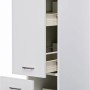 Flex-Well Apothekerschrank Wito, 200x30x57 cm, Weiß, mit Auszügen und Ablagen für Küchenutensilien.