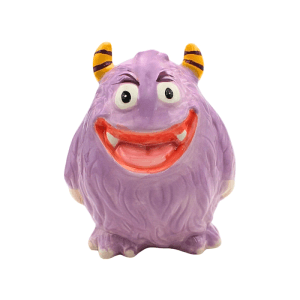 Dekohelden24 Sparfigur Spartier Spardose Sparbüchse Kinderspardose Sparschwein als Monster in Lila aus Keramik L/B/H 11 x 11 x 17 cm