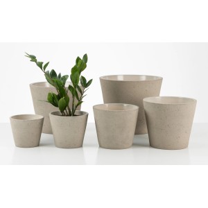 Scheurich Übertopf Roca 701, Ø 24 cm, Taupe Stone, Beton-Optik.
