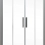 Schulte Eckeinstieg II Duschkabine, Kristall Trend Glas, Alu-Natur Rahmen, 200x90 cm.