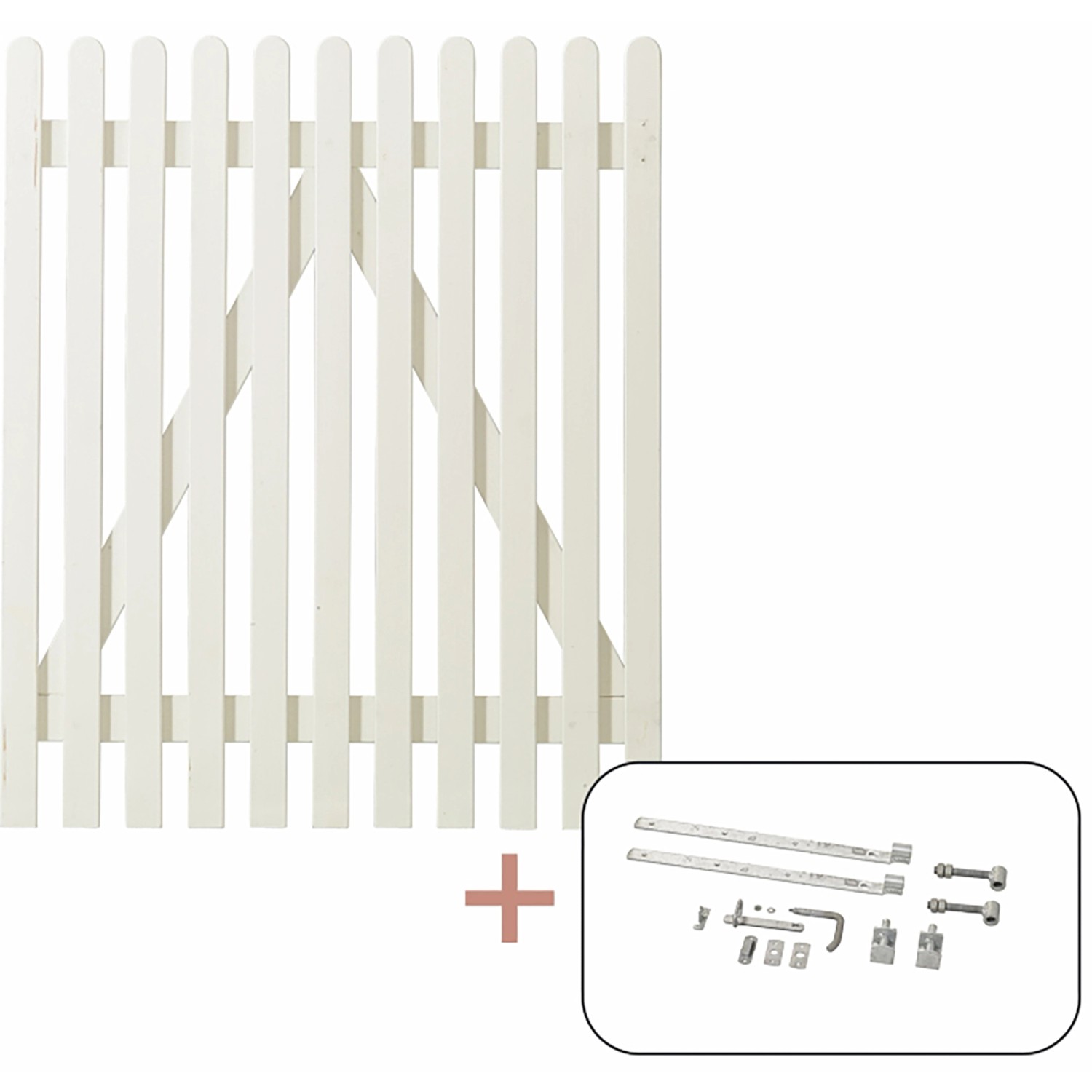 Einzeltor Retro Nadelholz Weiß 100 cm x 120 cm günstig online kaufen