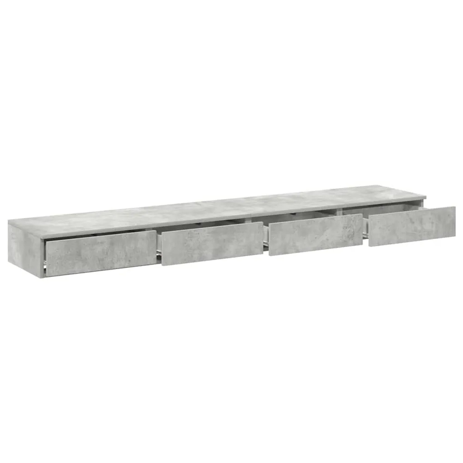 vidaXL Bettschublade in Betongrau mit drei Schubladen aus Holzwerkstoff.
