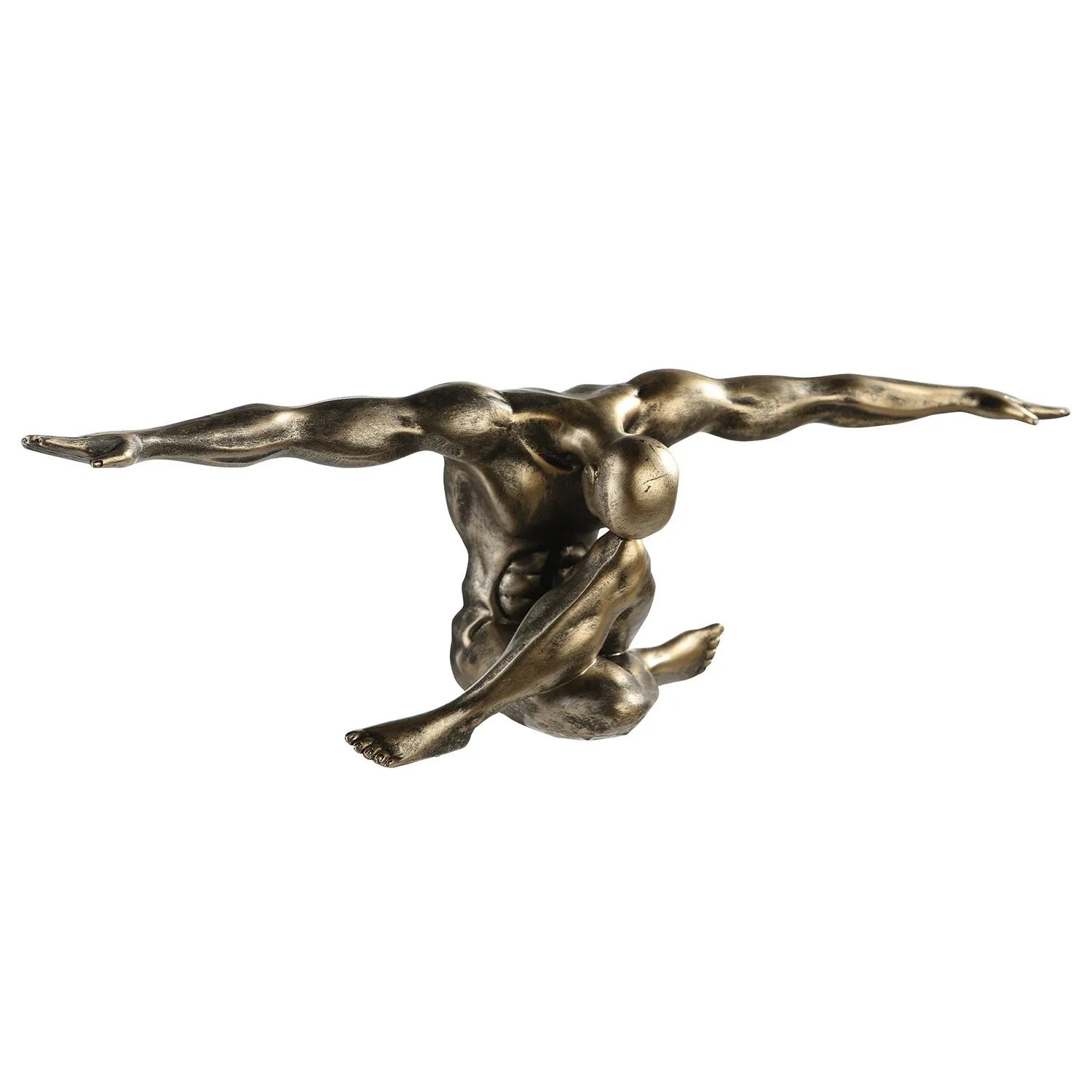 Gilde Skulptur Cliffhanger Champagnerfarben 20 cm x 59,5 cm