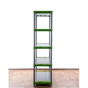 PROREGAL Kunststoffregal Grey Bear Tall, 180x80x46cm, 5 Böden, grau/grün.