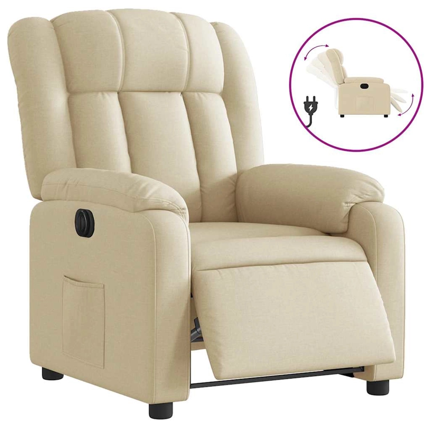 vidaXL Relaxsessel Elektrisch Creme Stoff 3205301 günstig online kaufen