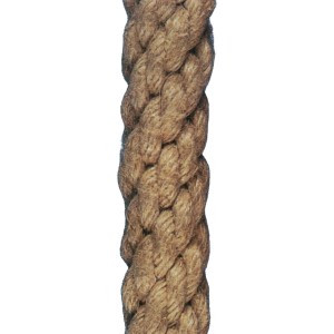 Gedrehtes Seilflechter Handlaufseil, Ø 34mm, aus Hanf, Detailansicht.