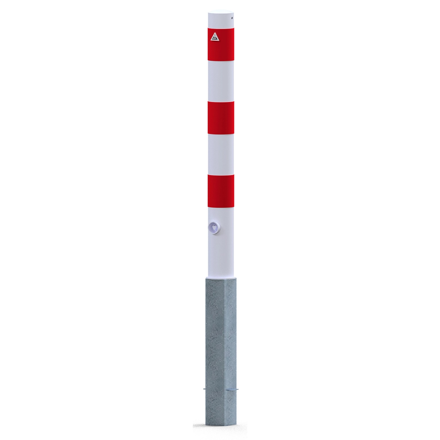 Schake Absperrpfosten Herausnehmbar Dreikant Ohne Öse Ø 89 mm Weiß Rot