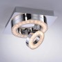Moderne LED-Deckenleuchte Tim Chrom, 17x17 cm, mit drehbarem Leuchtring für warmweißes Licht.