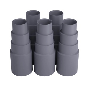 Bauheld Staubsaugeradapter, dunkelgrau, 5 Stück, für Staubsauger Zubehör.