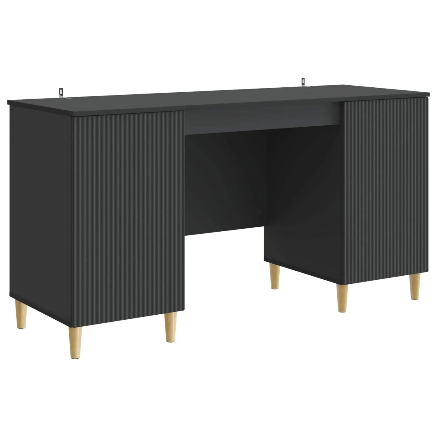 vidaXL Schreibtisch mit Regal Schwarz 142,5 x 50 x 75 cm Holzwerkstoff 3414595