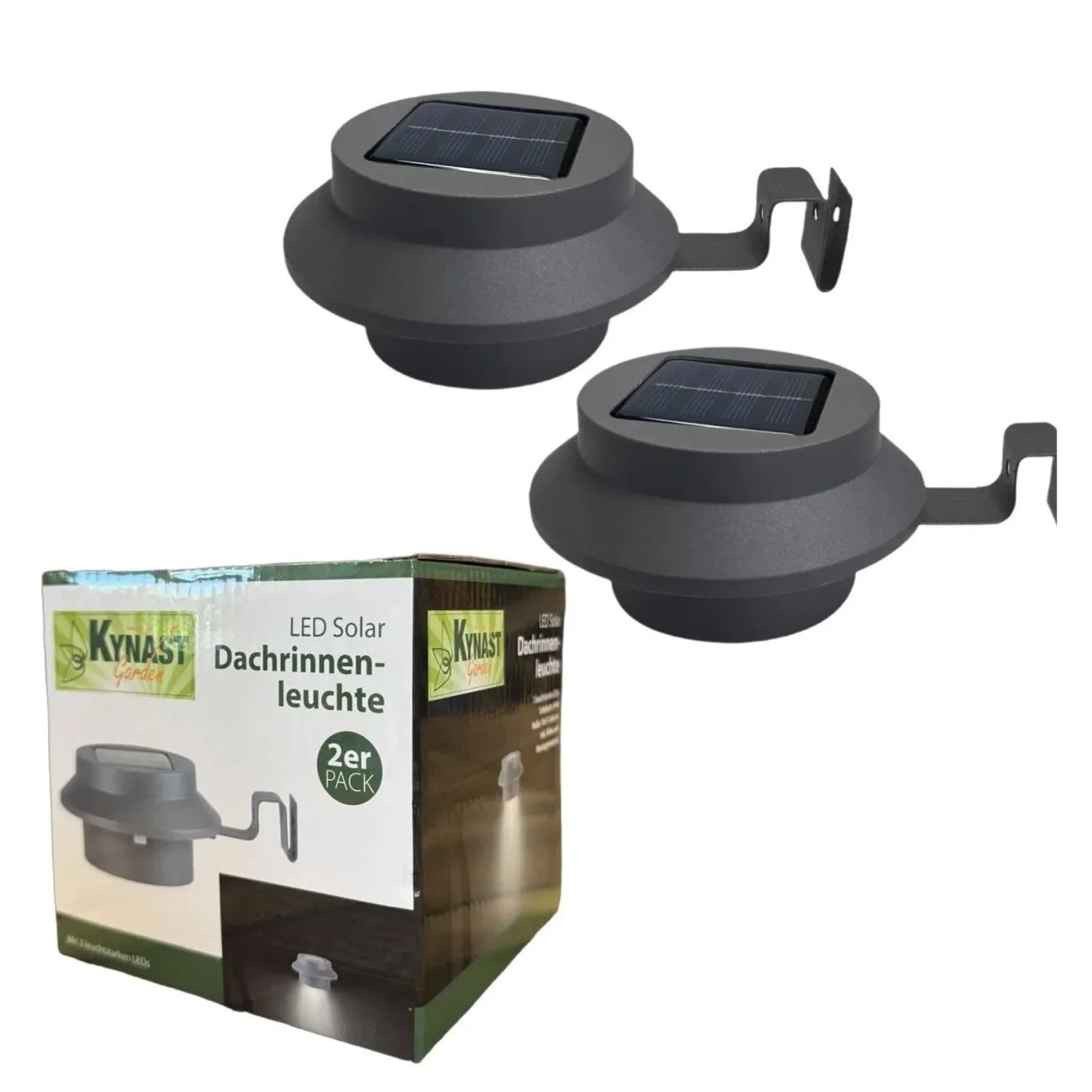 Westfalia Solar LED Dachrinnenleuchte 2er Set Grau Kunststoff