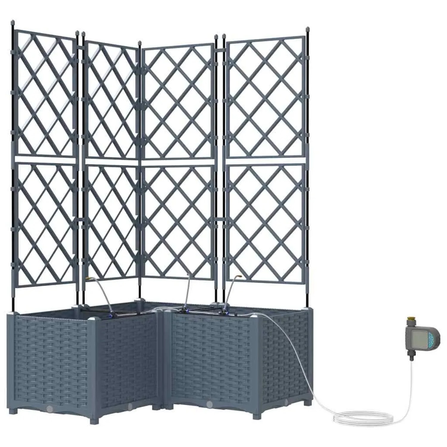 vidaXL Garten-Pflanzgefäß 3 Stk Hellgrau Stahl 42002900 günstig online kaufen