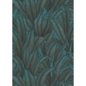 Guido Maria Kretschmer Vliestapete Sansibar Türkis mit exotischem Pflanzenmuster.