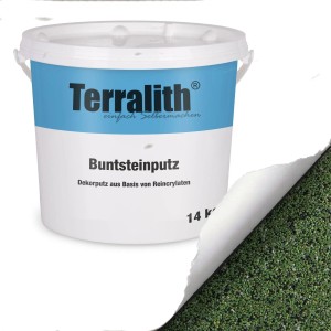 Terralith Buntsteinputz Mosaikputz 2mm 14 kg BSP35 Weiss Grün Schwarz