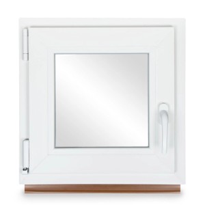 Weißes Kunststoff Kellerfenster, Dreh-Kipp, 50x50 cm, 2-fach Verglasung.