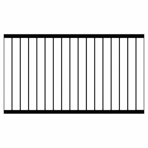 Schwarzer Vorgartenzaun Basic aus Stahl, 150x85 cm, zeitloses Design.