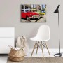 Buntes Leinwandbild mit Oldtimer-Motiv aus Kuba. Wanddeko für Wohnzimmer & Küche.