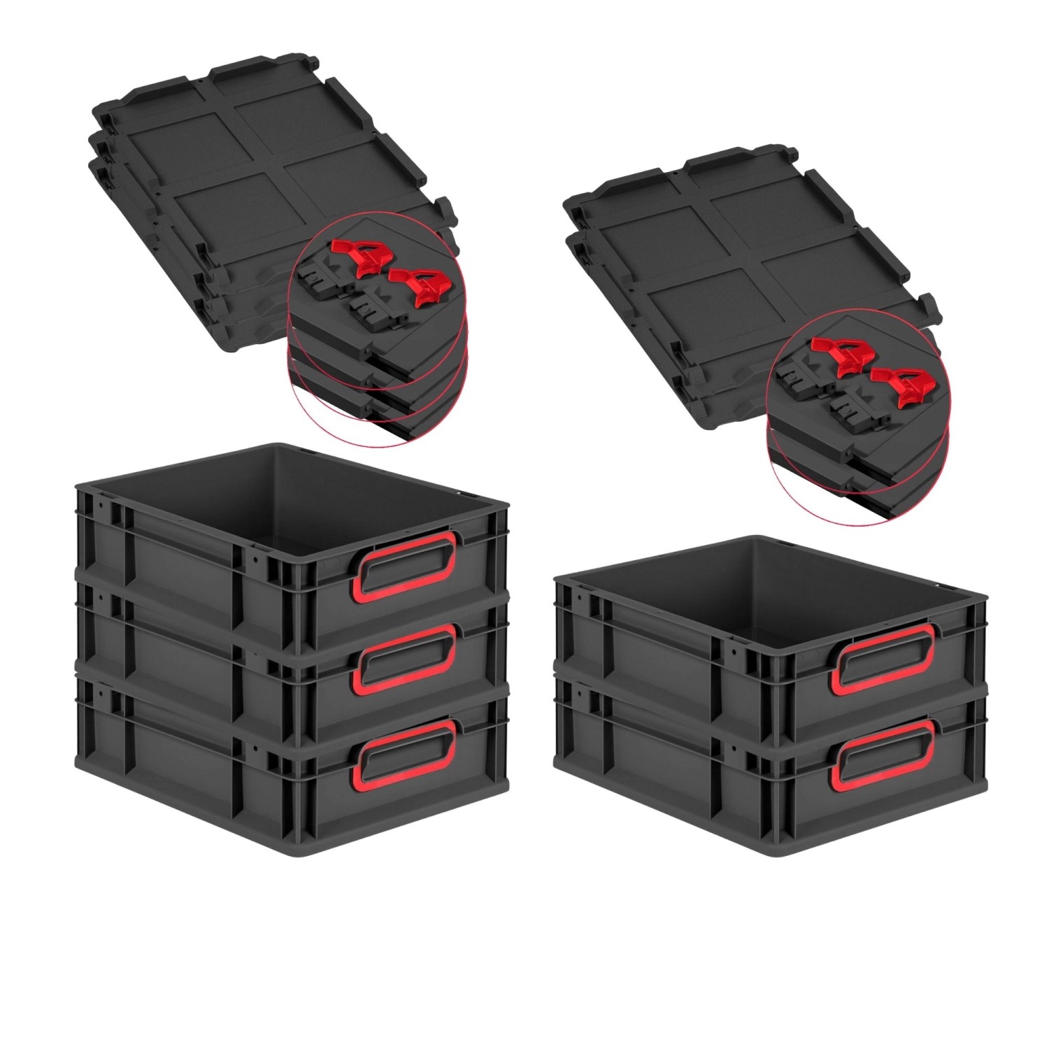PROREGAL SuperSparSet 5x Eurobox Nextgen Color Mit Scharnierdeckel HxBxT 12 günstig online kaufen