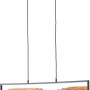 Moderne LED-Pendelleuchte Chaumont, 100 cm, in Schwarz und Holz für den Innenbereich.