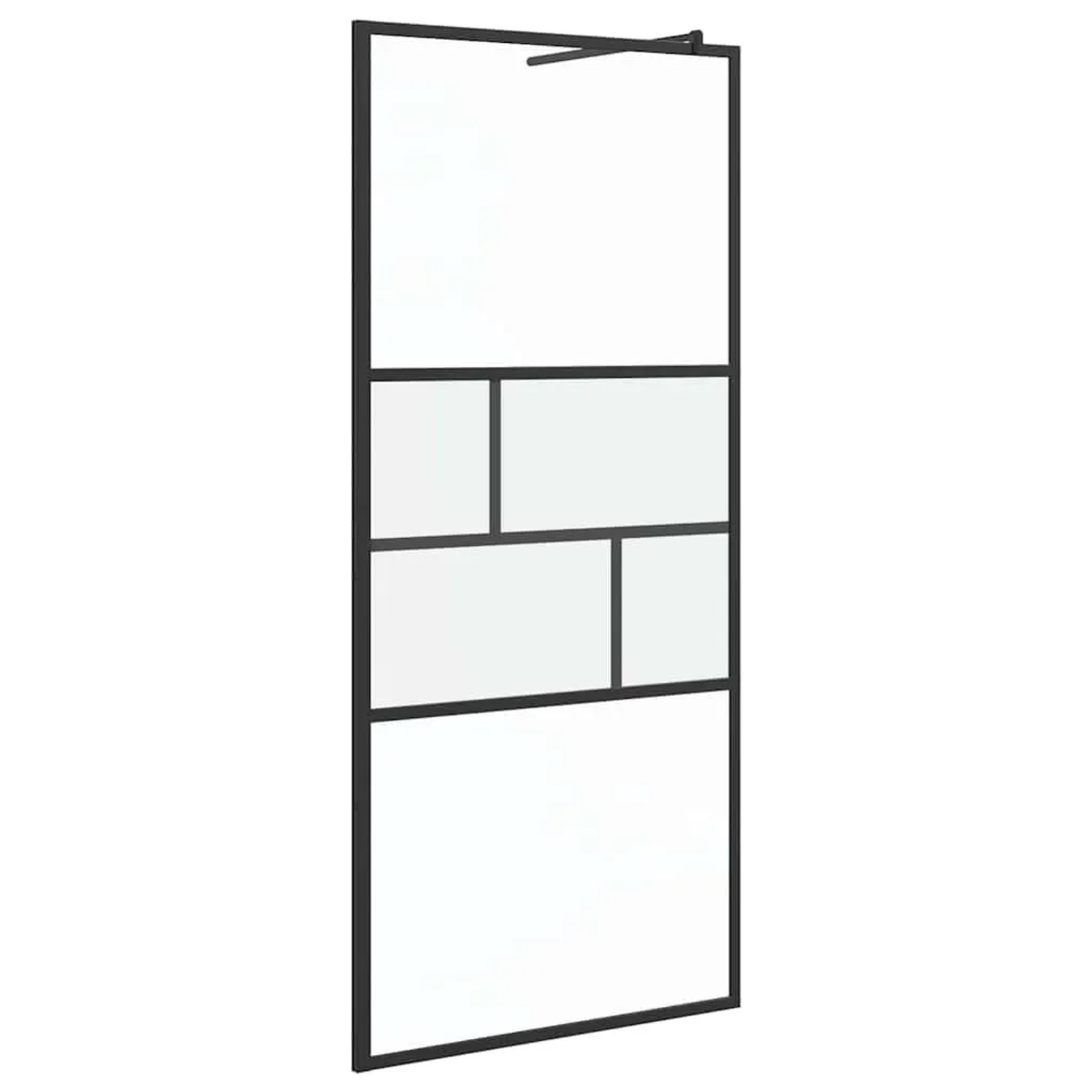 vidaXL Walk-In Duschwand Schwarz 80 x 195 x 0,5 cm Glas und Aluminium 42025248
