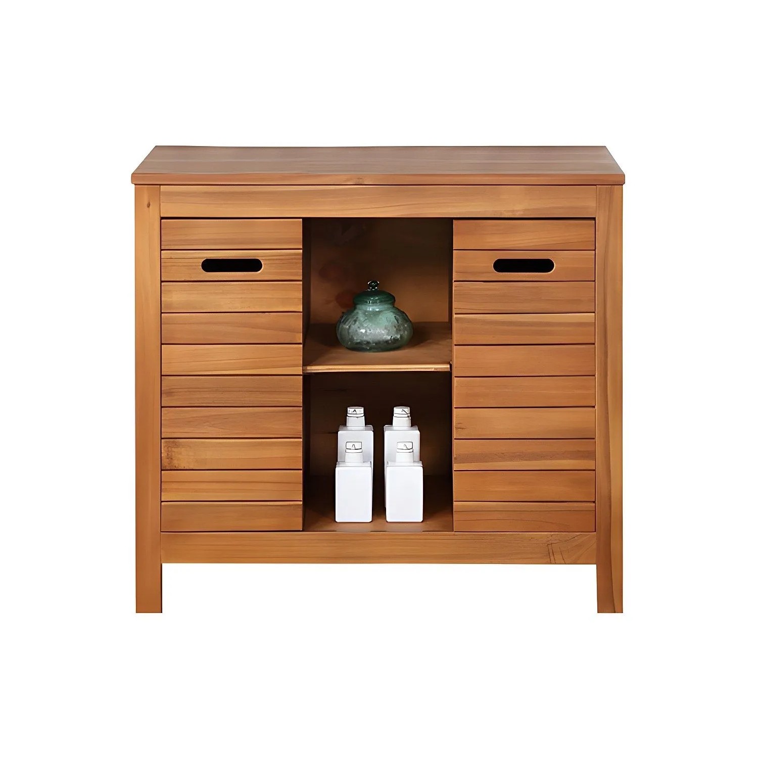 Vente-unique Waschbeckenunterschrank Pulukan Naturfarben Dunkel 90 cm