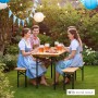 CHEFGASTRO Bierzeltgarnitur WIESN, 3-teilig, mit Personen im Garten.