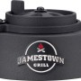 Schwarze Top-Entlüftung aus Gusseisen für Jamestown Holzkohlegrills.