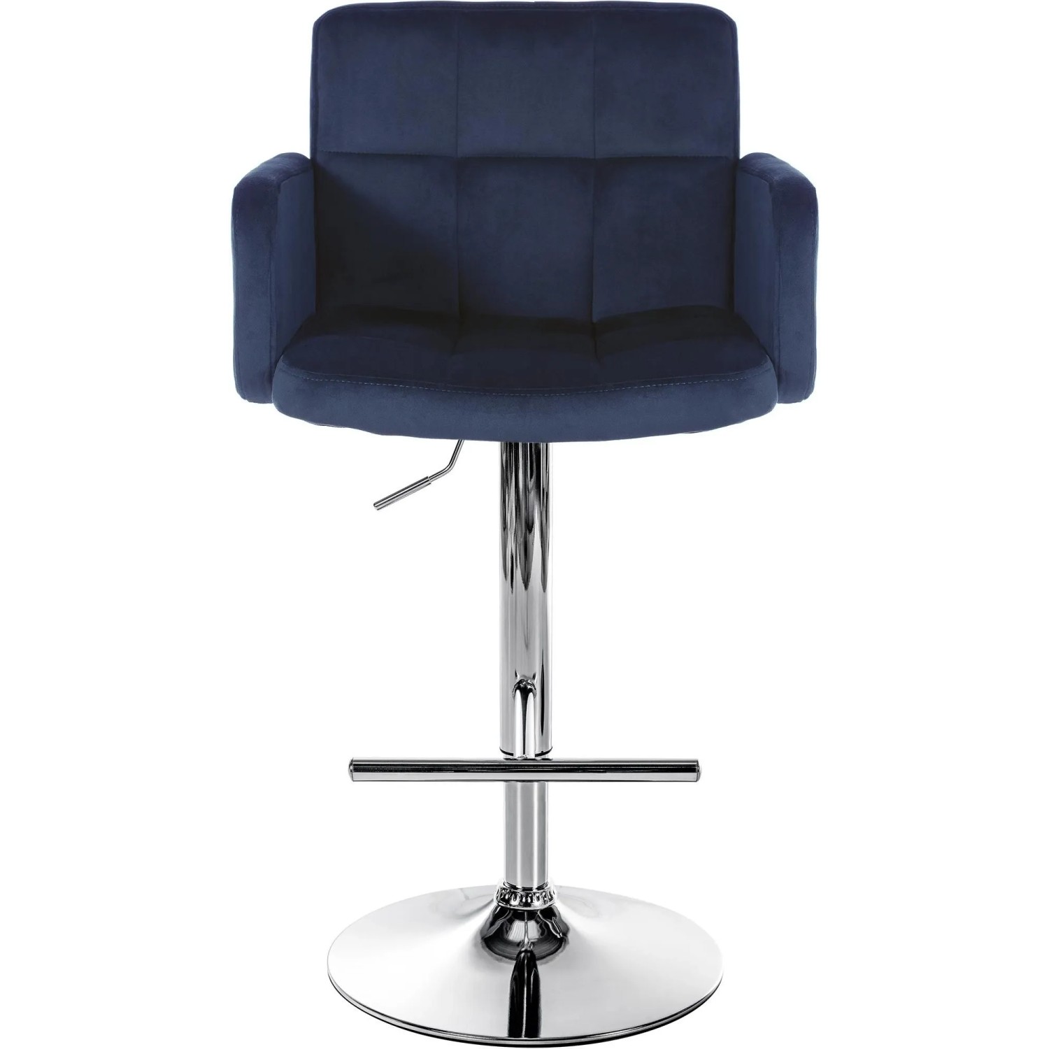 DELUKE 2er Set Barhocker SUTUN Samt Blau 60x56x93cm Silber Barstuhl Höhenverstellbar Mit Lehne Drehbar Tresenhocker Tresenstuhl
