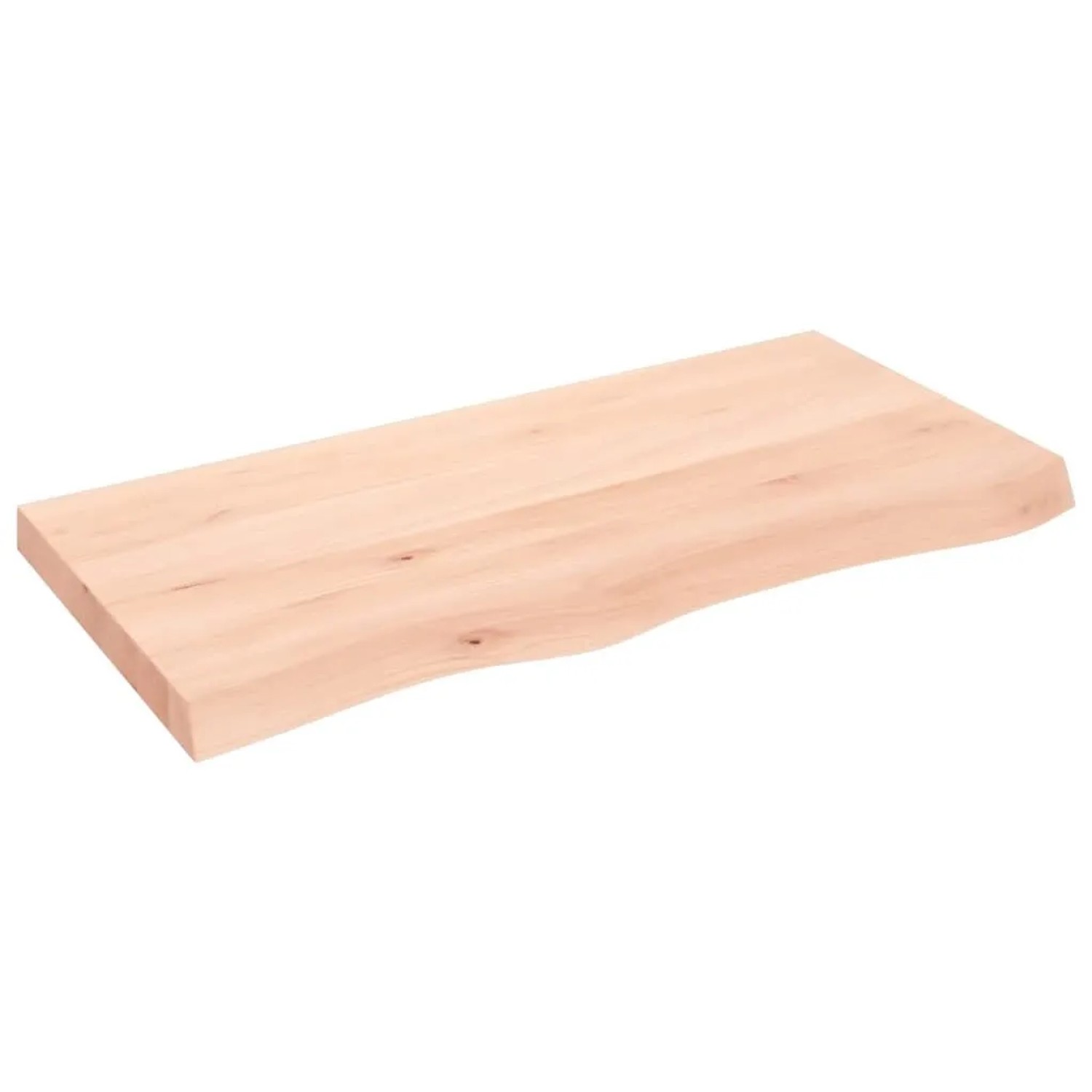 vidaXL Tischplatte 100x50x2-6 cm Massivholz Eiche Unbehandelt 3156304