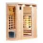Dewello Infrarotkabine Haley für 2-4 Personen aus Hemlock Tannenholz mit Vollspektrumstrahler.