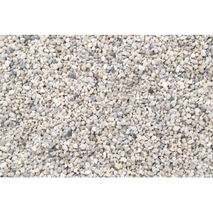 Nahaufnahme von Aquarienkies (Quarzkies) Weiß, Körnung 2-4 mm.