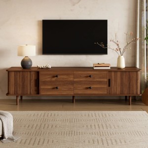 Merax TV Lowboard 165 cm 4 Schubladen 2 Schiebetüren Stauraum