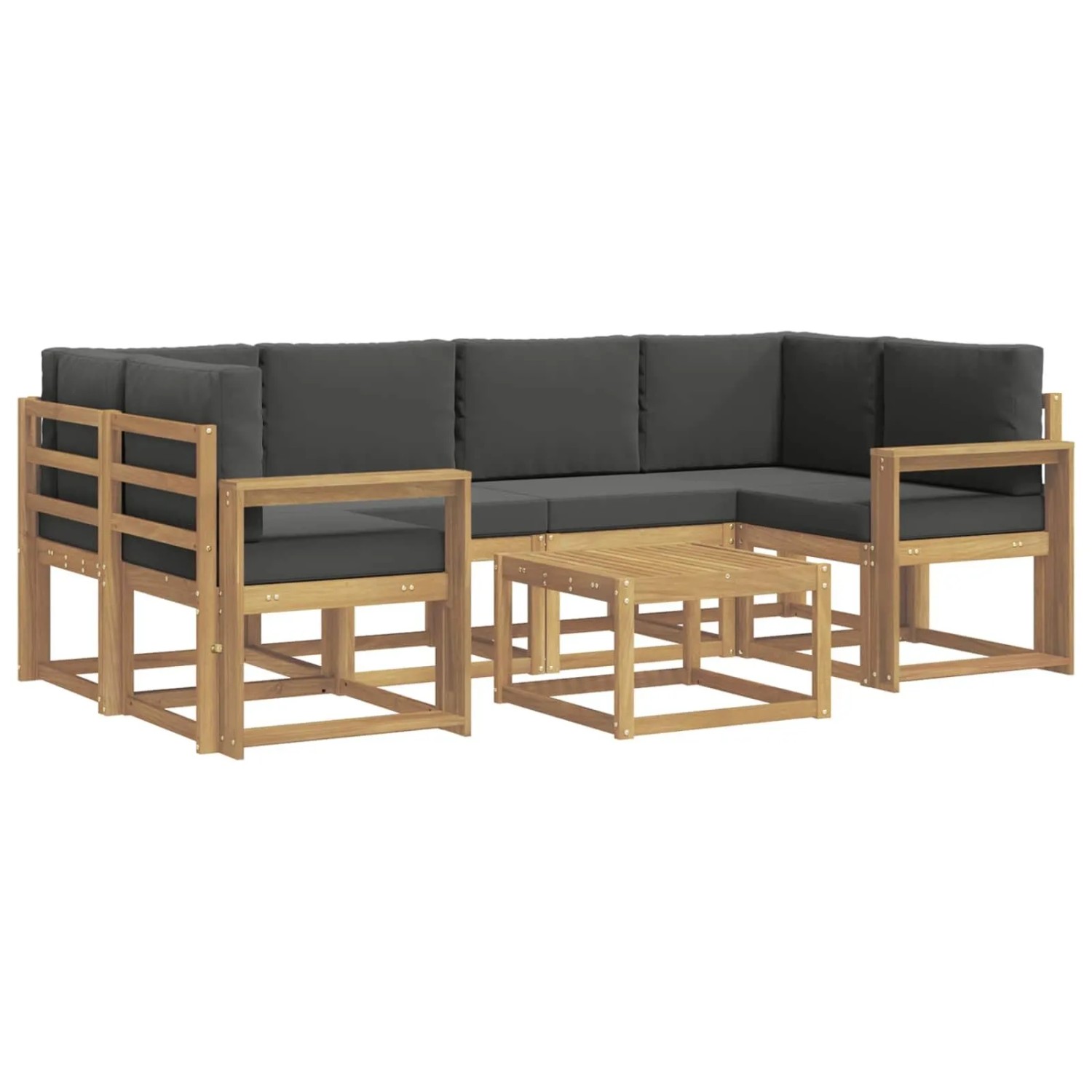 vidaXL Outdoor-Sofagarnitur mit Kissen 7-Tlg Weiß und Anthrazit 3387321