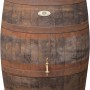 Gebürstete Regentonne aus originalem Whiskyfass (Ø 60) mit Wasserhahn.
