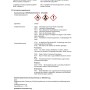 Sicherheitsdatenblatt mit Gefahrenhinweisen und Sicherheitshinweisen.