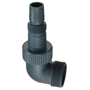 Schlauchanschluss für Tauchpumpen, passend für 25 mm und 32 mm Schläuche.