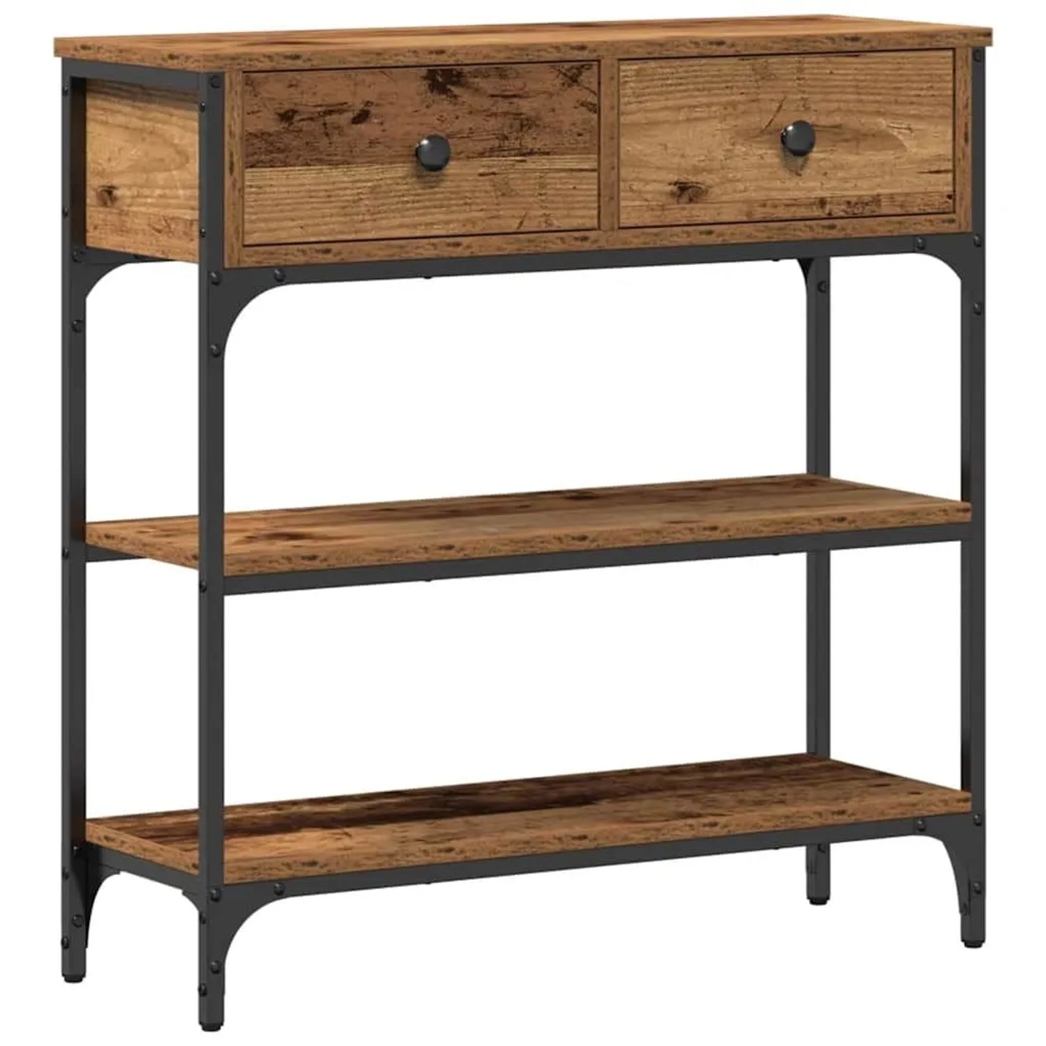 vidaXL Konsolentisch mit Regal Altholz 72,5 x 25 x 75 cm Holzwerkstoff 863519