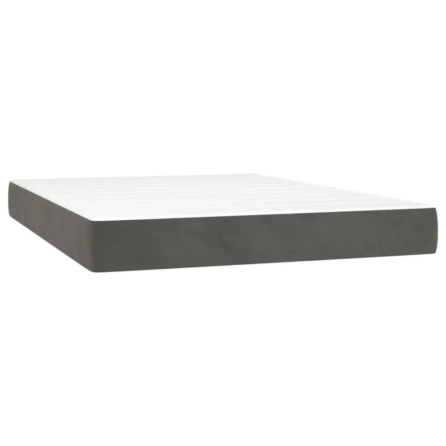 Dunkelgraue vidaXL Boxspringbett-Matratze, 140x190 cm, Samt.
