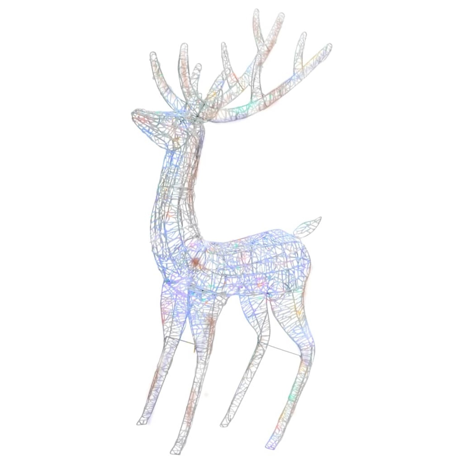 vidaXL LED-Rentier XXL Acryl Weihnachtsdeko 250 LED 180 cm Mehrfarbig 329788