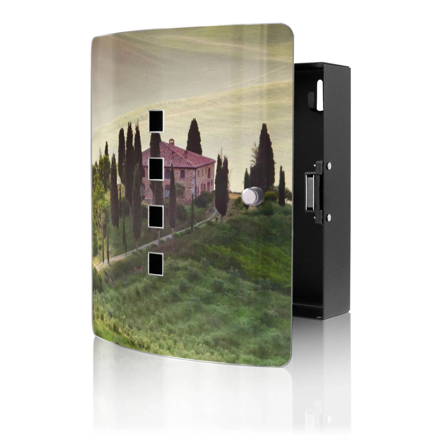 Banjado Design Schlüsselkasten Aus Edelstahl Für 10 Schlüssel 24x21,5x7cm Mit Magnetverschluss Motiv Toscana