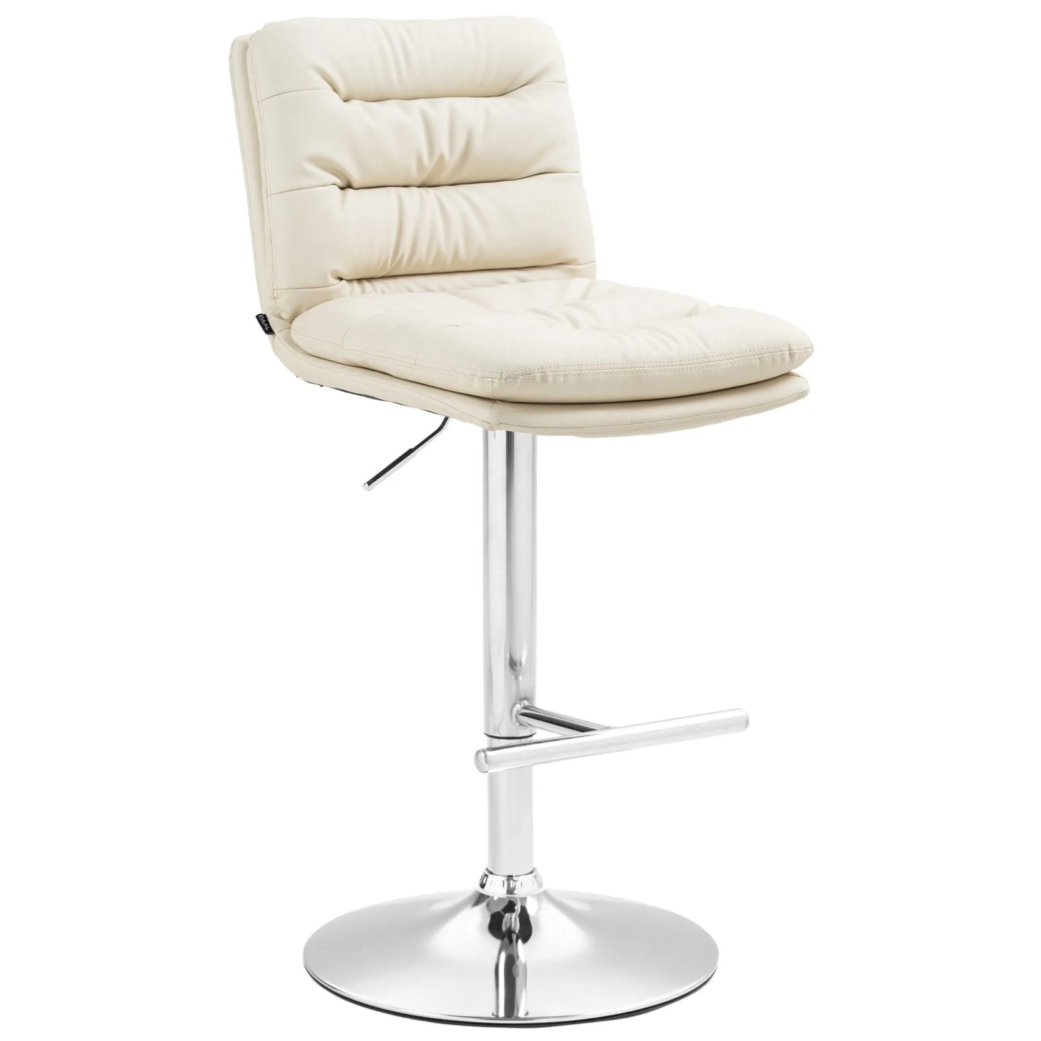 DELUKE Barhocker TURIN Creme Kunstleder Chrom Barstuhl Mit Lehne Tresenhocker Tresenstuhl