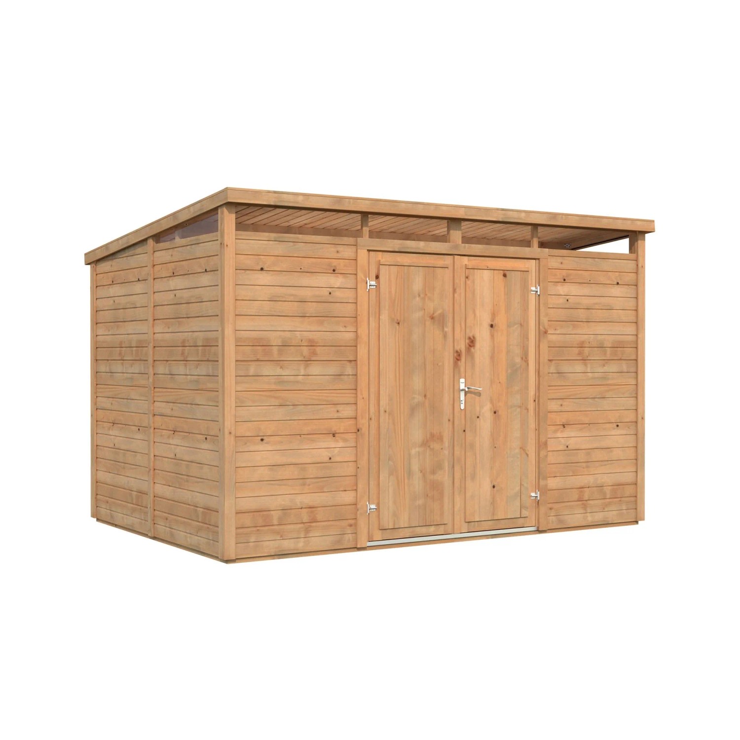 Palmako Holz-Gartenhaus Elias Pultdach Tauchgrundiert 330 cm x 228 cm 7,3 m²