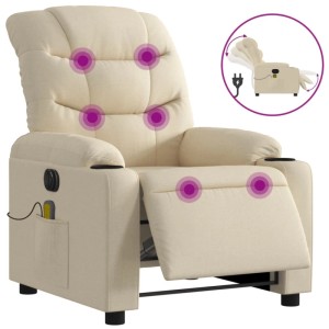 vidaXL Massagesessel Elektrisch Creme Stoff 3206644