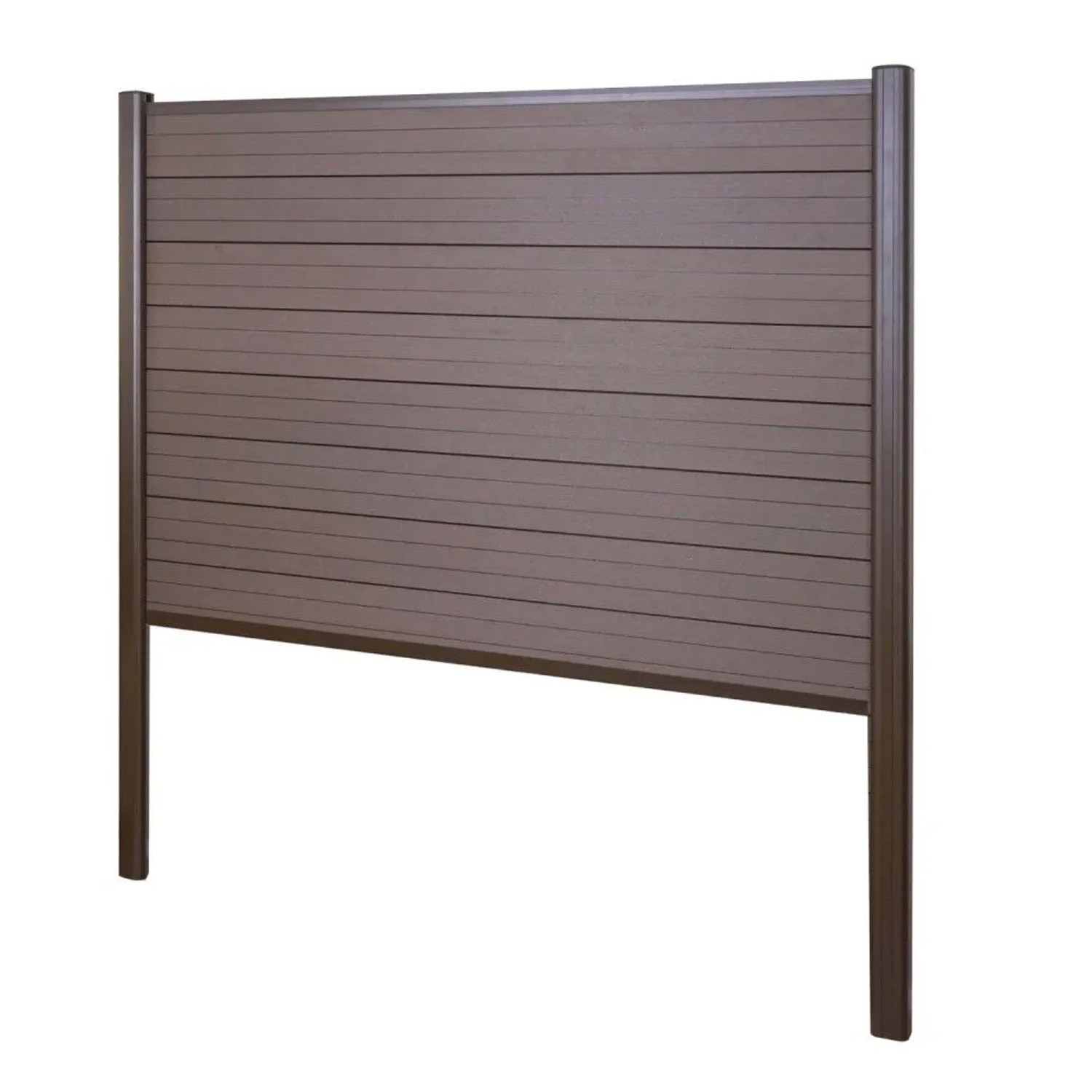 MCW WPC-Sichtschutz Savoie Zaun Windschutz Alu-Pfosten Zum Einbetonieren - Basiselement 190cm Braun
