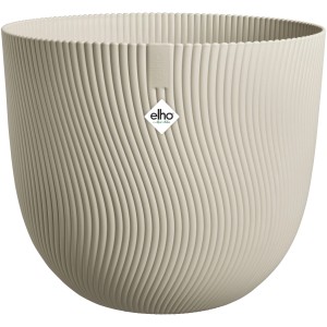 Beiger Elho Blumentopf Sereh, Ø 30 cm, mit strukturierter Oberfläche für Innen- und Außenbereich.