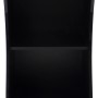 Schwarzer Fluval Aquariumunterschrank Flex für 57 l Aquarium mit zwei Ablagefächern.