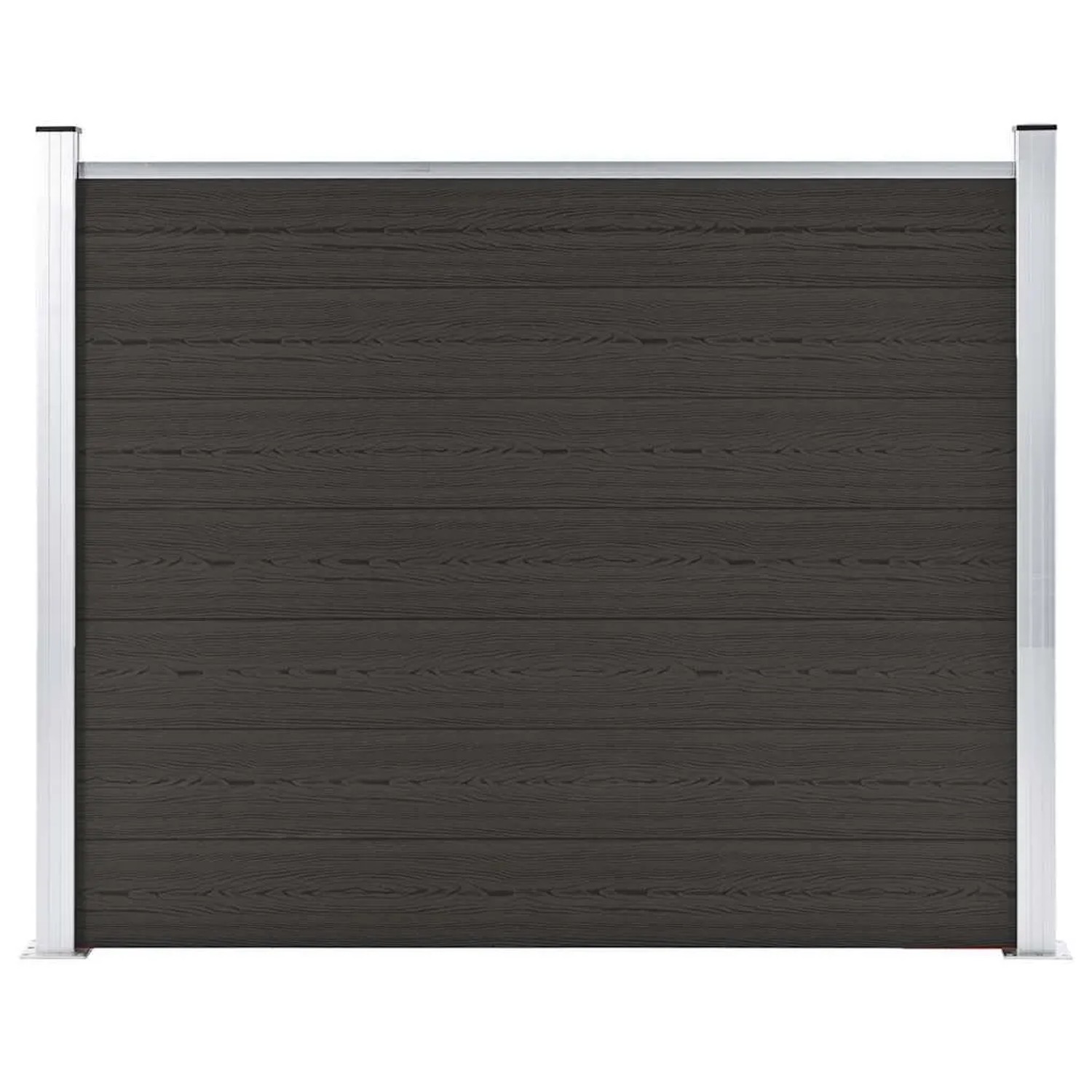 Schwarzes vidaXL Zaunelement aus WPC, 180x146 cm, für Sichtschutz im Garten.
